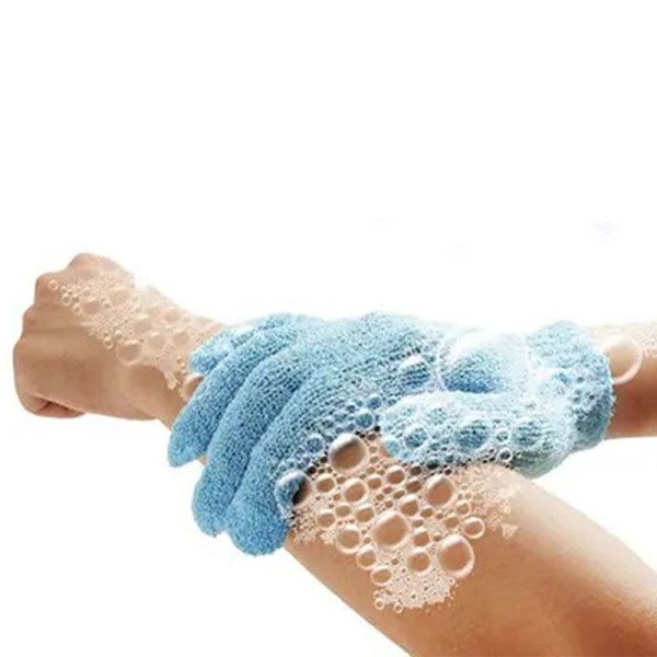 Encontraproduto.com.br - Luva De Banho Kit 5 Pares Esfoliante Corporal Chuveiro Banheira Espuma Ombro Perna Braço Esponja