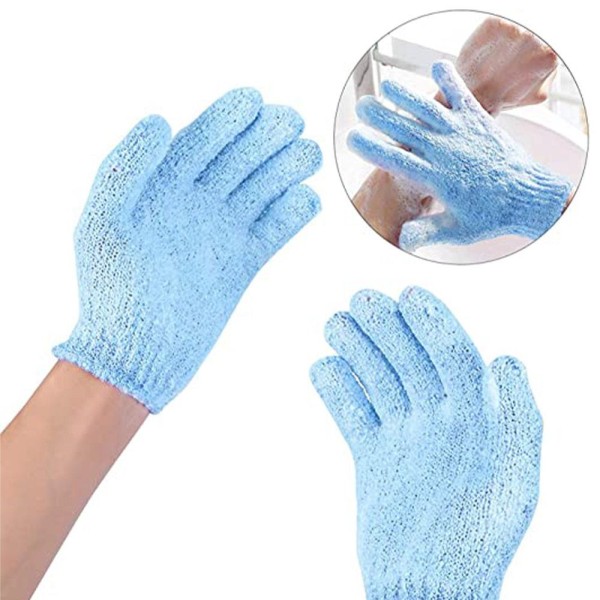 Encontraproduto.com.br - Luva De Banho Kit 5 Pares Esfoliante Corporal Chuveiro Banheira Espuma Ombro Perna Braço Esponja