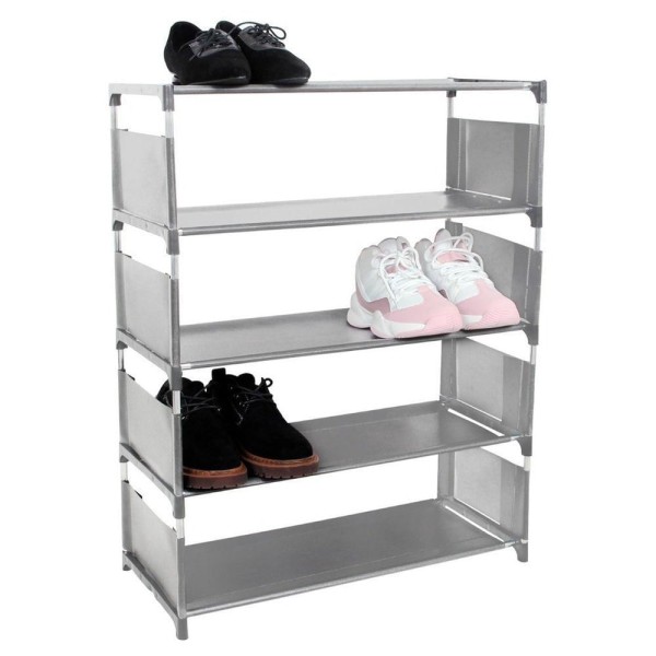 Encontraproduto.com.br - Sapateira 5 Andares Vertical Sandalia Tenis Sapato Calçado 15 Pares Rack Prateleira Multiuso Sala