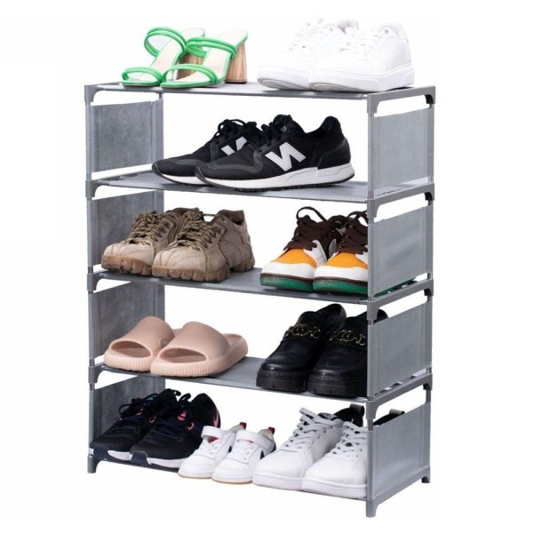 Encontraproduto.com.br - Sapateira 5 Andares Vertical Sandalia Tenis Sapato Calçado 15 Pares Rack Prateleira Multiuso Sala