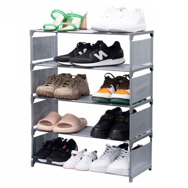 Encontraproduto.com.br - Sapateira 5 Andares Vertical Sandalia Tenis Sapato Calçado 15 Pares Rack Prateleira Multiuso Sala