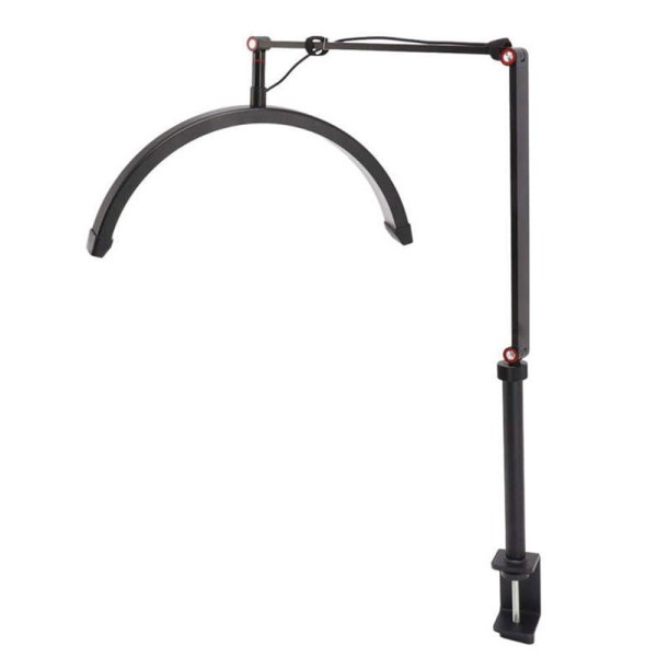 Encontraproduto.com.br - Luminaria Estetica Salao De Beleza Spa Arco Meia Lua 3 Tons Led Suporte Celular Mesa Limpeza