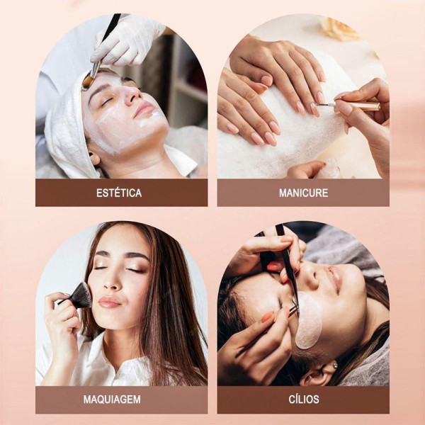 Encontraproduto.com.br - Luminaria Estetica Spa Arco Meia Lua Led 3 Tons Suporte Celular Mesa Salao De Beleza Manicure