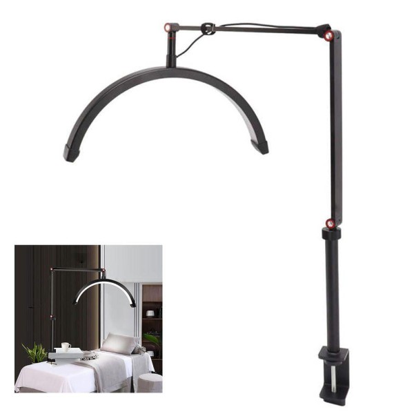 Encontraproduto.com.br - Luminaria Estetica Spa Arco Meia Lua Led 3 Tons Suporte Celular Mesa Salao De Beleza Manicure