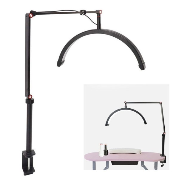 Encontraproduto.com.br - Luminaria Estetica Spa Meia Lua Arco Led 3 Tons Suporte Celular Mesa Limpeza De Pele Salao