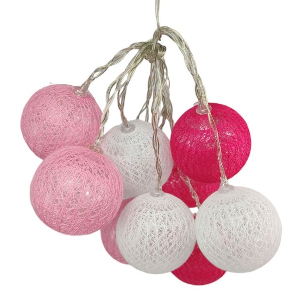 Encontraproduto.com.br - Luminaria Varal Natal Lampada Natalino Led Pilha Aa 10 Bolas