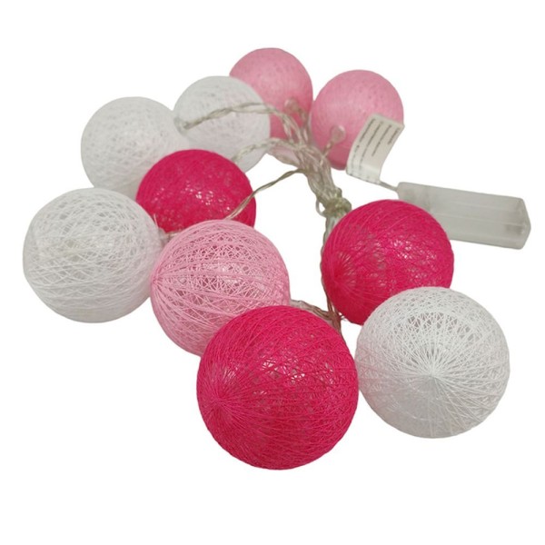 Encontraproduto.com.br - Luminaria Varal Natal Lampada Natalino Led Pilha Aa 10 Bolas
