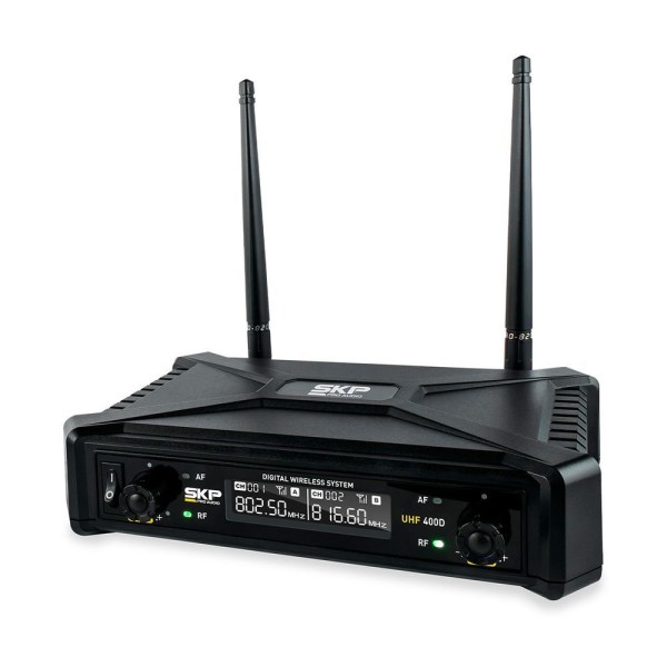 Encontraproduto.com.br - Microfone Sem Fio Com Transmissão Digital Skp Uhf 400 D - Sauhf400d