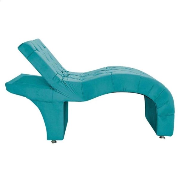 Recamier Divã Espreguiçadeira Sala Cliníca Vitória Suede vermelho