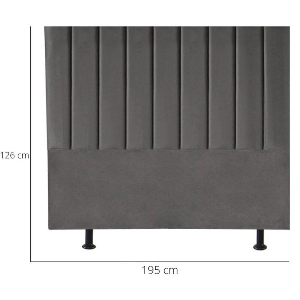 Encontraproduto.com.br - Cabeceira Estofada De Cama Casal King 195 Cm Taís Corino cinza