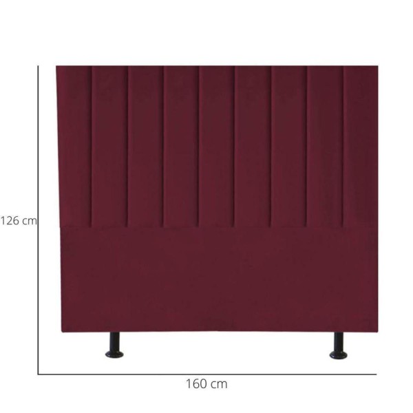 Encontraproduto.com.br - Cabeceira Estofada Cama Casal Queen Size 160 Cm Taís Suede bordô