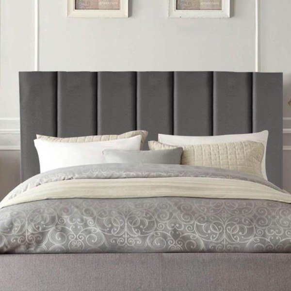 Encontraproduto.com.br - Cabeceira Estofada Cama Box Casal 140 Cm Marina Suede cinza