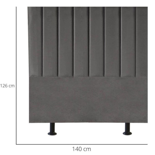 Encontraproduto.com.br - Cabeceira Estofada Cama Box Casal 140 Cm Marina Suede cinza