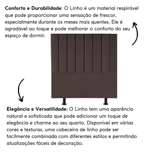 Encontraproduto.com.br - Cabeceira Estofada Cama Casal Queen Size160 Cm Paolla Linho marrom