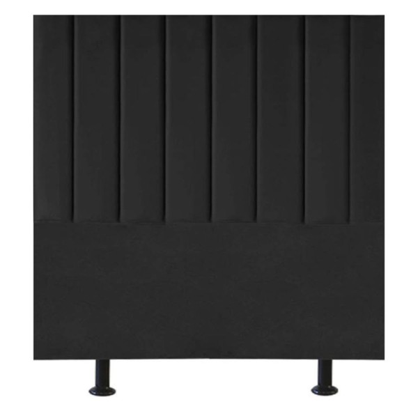 Cabeceira Estofada Cama Box Solteiro 100 Cm Maisa Corino preto