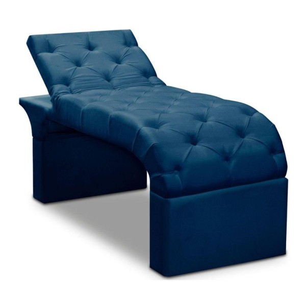 Encontraproduto.com.br - Maca Estofada Estética Cílios Regulável Spa Veludo Larissa azul Marinho