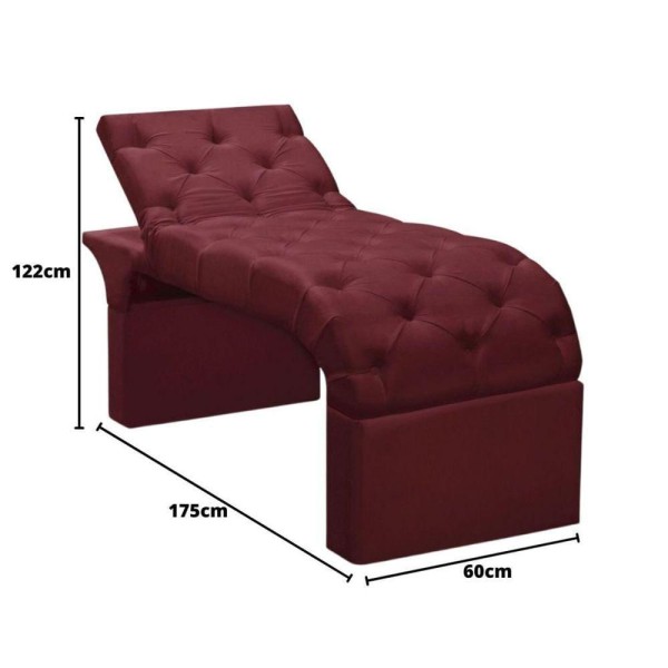 Encontraproduto.com.br - Maca Estofada Estética Cílios Regulável Spa Suede Juliette :bordô