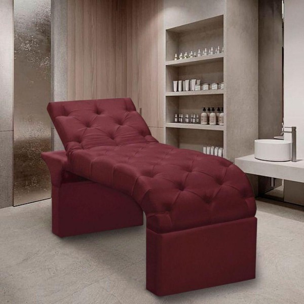 Encontraproduto.com.br - Maca Estofada Estética Cílios Regulável Spa Suede Juliette :bordô