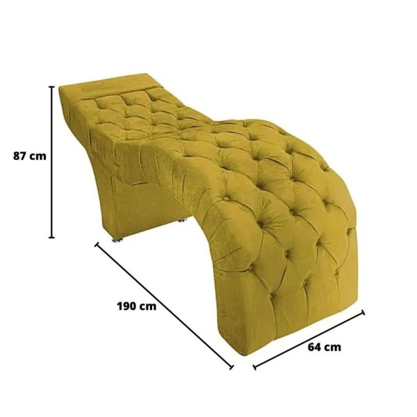 Encontraproduto.com.br - Maca Estofada Capitonê Clínica Salão Estética Suede Marta Cor:amarelo
