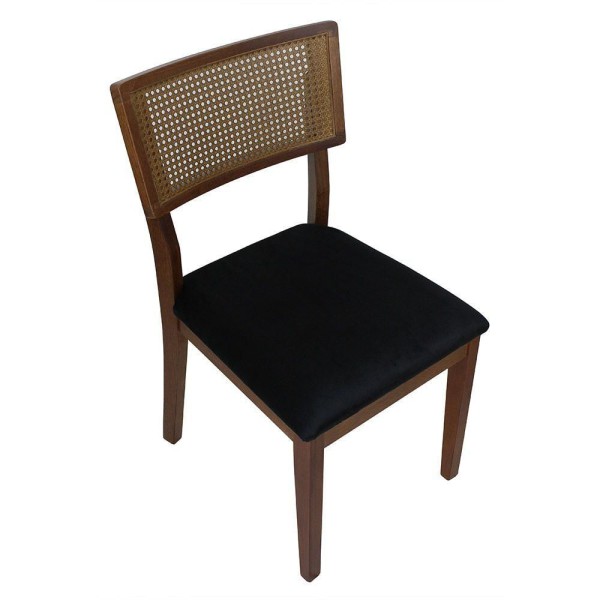 Encontraproduto.com.br - Cadeira De Jantar Com Telinha Para Cozinha Rústica Preto Júlia