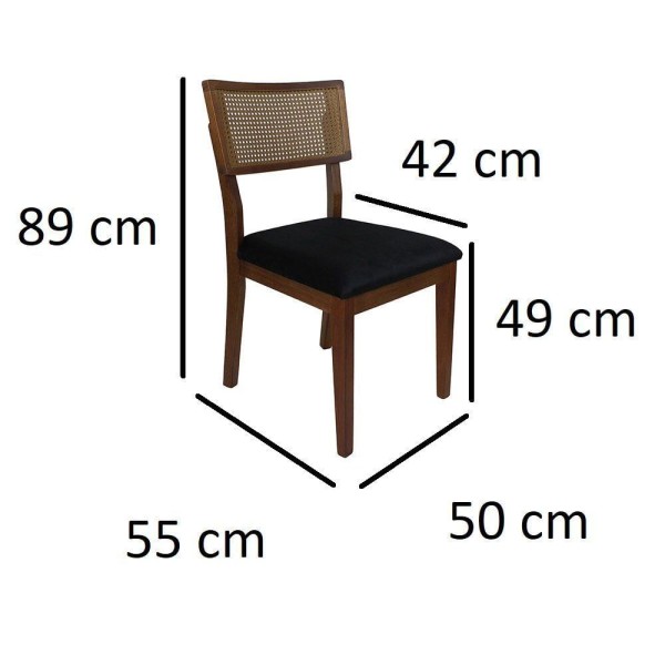 Encontraproduto.com.br - Cadeira De Jantar Com Telinha Para Cozinha Rústica Preto Júlia