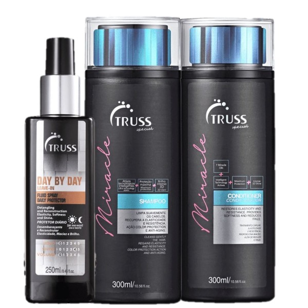 Encontraproduto.com.br - Kit Truss Miracle Day Cabelos de Todos os Tipos (3 Produtos)