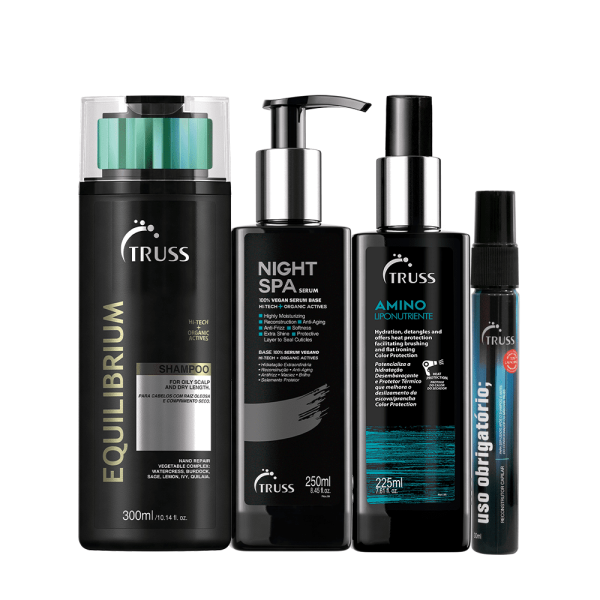 Encontraproduto.com.br - Kit Truss Equilibrium Shampoo Night Spa e Amino Lipotropic (4 produtos)
