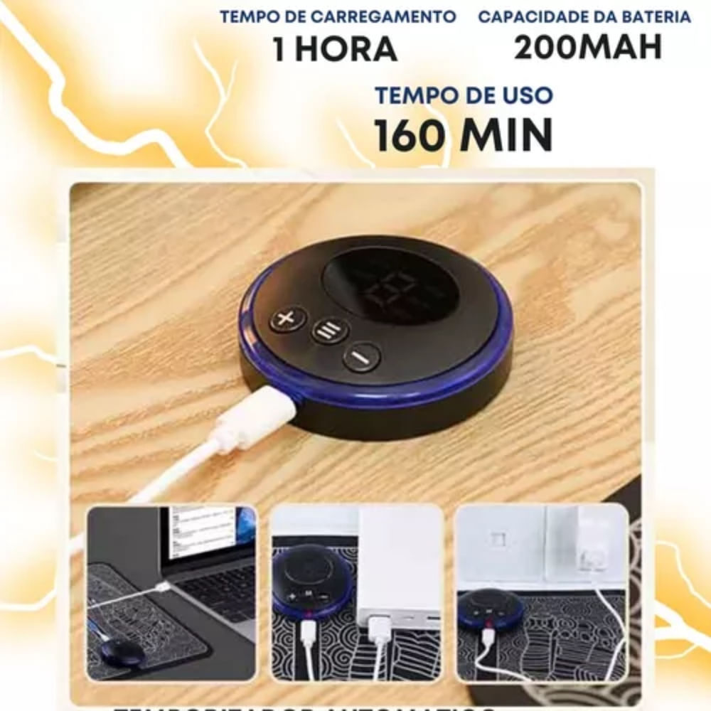 Encontraproduto.com.br - Kit 2 Mini Massageador Elétrico Portátil Cervical ems Varilex Alivia Dores Corpo Pescoço