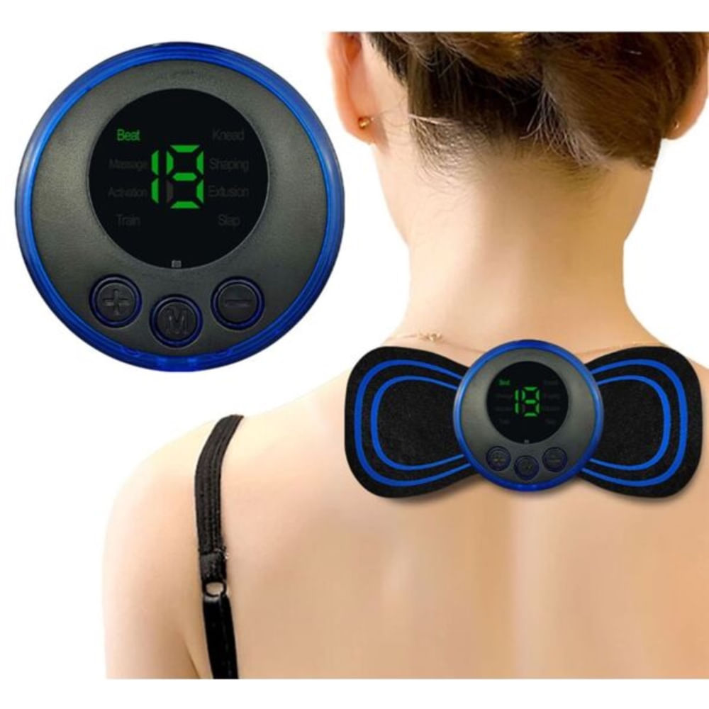 Encontraproduto.com.br - Kit 2 Mini Massageador Elétrico Portátil Cervical ems Varilex Alivia Dores Corpo Pescoço