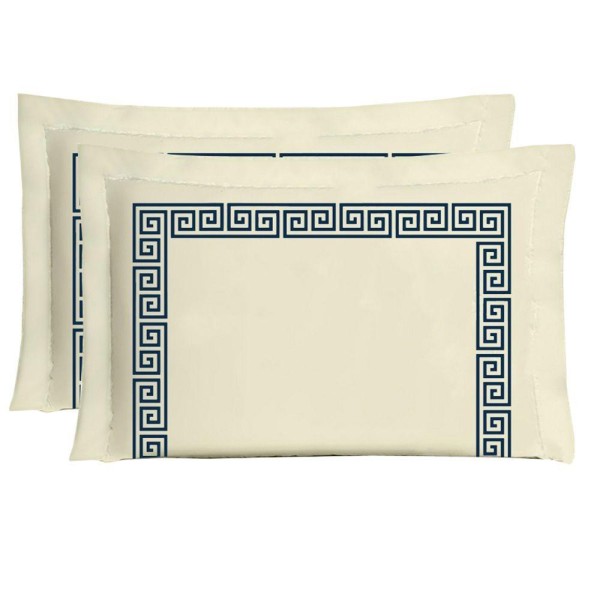 Encontraproduto.com.br - Kit Cobre Leito Casal Padrão Tunes 07 Peças Microfibra Dupla Face Matelado - Marinho Com Palha