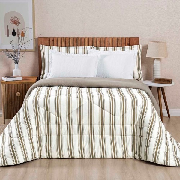 Encontraproduto.com.br - Edredom Mimis Casal Super King Tecido Malha Dupla Face 100% Algodão Extra Macio - Cáqui