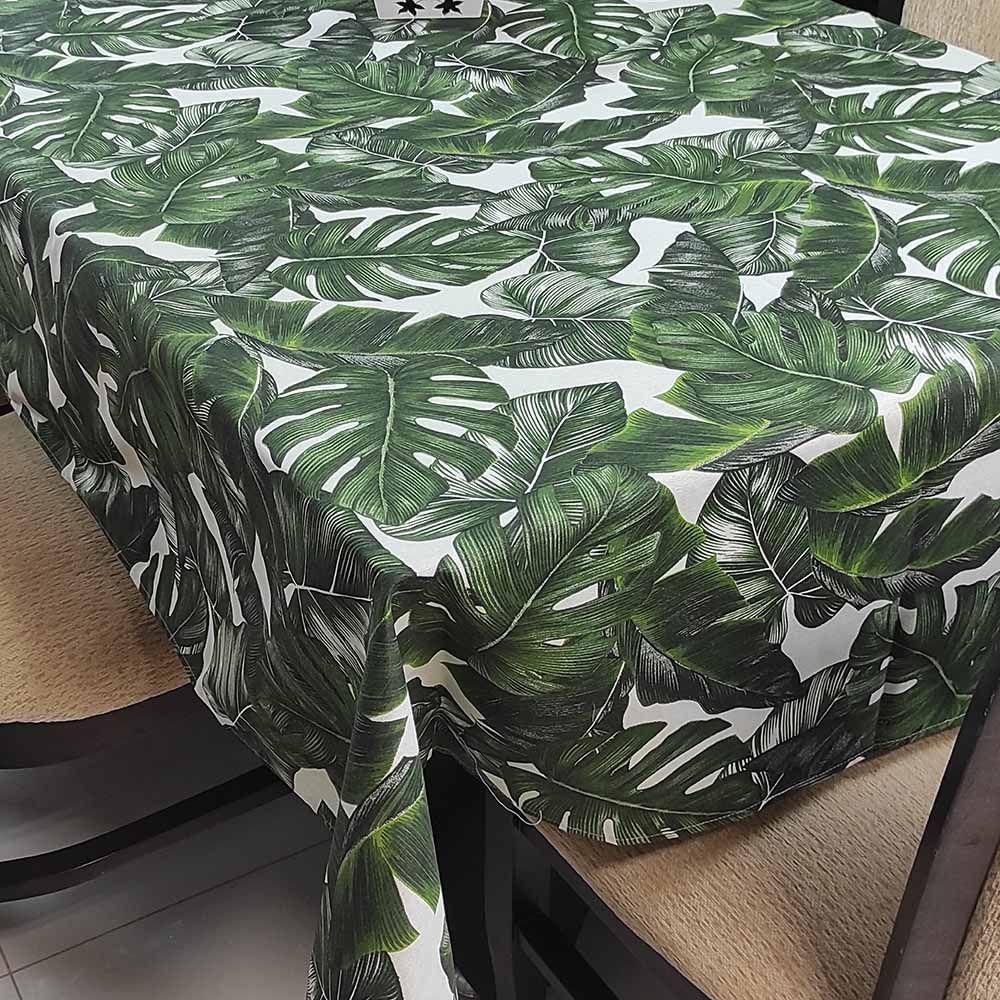 Encontraproduto.com.br - Toalha De Mesa Térmica Impermeável 1,50M X 4,00M Para Mesa 10 A 12 Cadeiras - Verde Floral