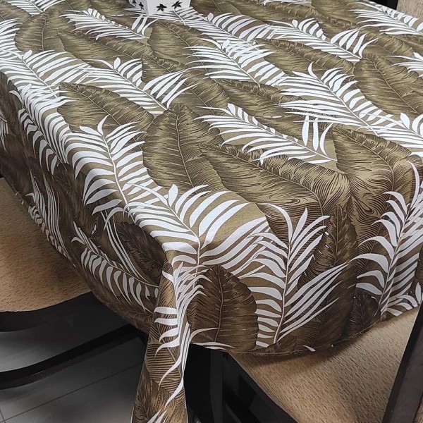 Encontraproduto.com.br - Toalha De Mesa Térmica Impermeável 1,50M X 4,00M Para Mesa 10 A 12 Cadeiras - Folhagem