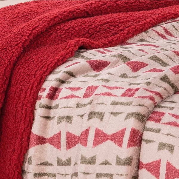 Encontraproduto.com.br - Manta Cobertor Aconchego 2,50M X 2,20M Casal Queen Dupla Face Sherpa Manta Soft - Vermelho