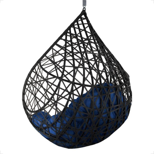 Encontraproduto.com.br - Balanço Suspenso Ninho Gota Com Mosquetão E Mola Para Terraço - Preto A2