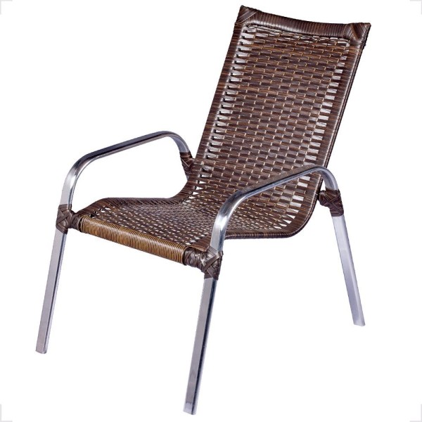 Encontraproduto.com.br - Conjunto 4 Cadeiras Alumínio área Externa Fortaleza Fibra Sintética Artesanal Cor:pedra Ferro