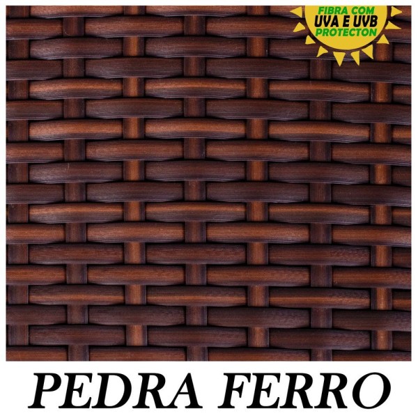 Encontraproduto.com.br - Conjunto 4 Cadeiras Alumínio área Externa Fortaleza Fibra Sintética Artesanal Cor:pedra Ferro