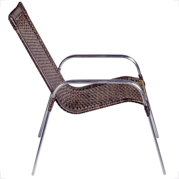 Encontraproduto.com.br - Conjunto 4 Cadeiras Alumínio área Externa Fortaleza Fibra Sintética Artesanal Cor:pedra Ferro