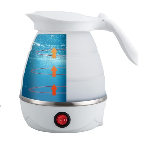 Encontraproduto.com.br - Jarra Chaleira Eletrica Silicone 600 Ml Portatil Ferve Agua Bebida Cha Cafe Passeio Viagem