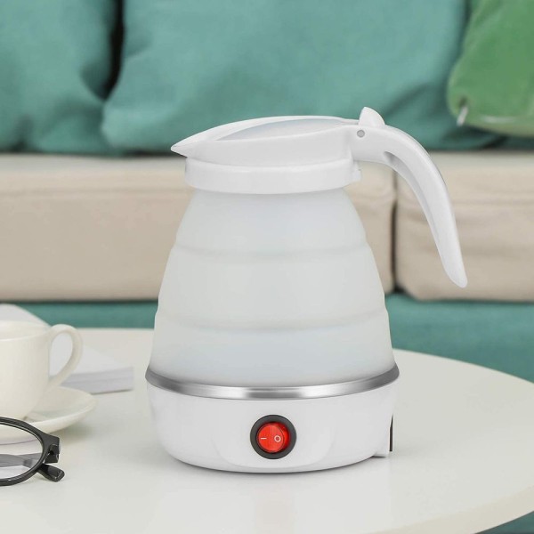 Encontraproduto.com.br - Jarra Chaleira Eletrica Silicone 600 Ml Portatil Ferve Agua Bebida Cha Cafe Passeio Viagem
