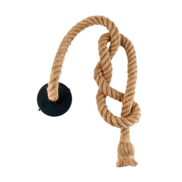 Encontraproduto.com.br - Luminaria Pendente Corda Sisal Kit 2 Uni Iluminaçao Retro Decoraçao Vintage Casa Sala Quarto Recepça