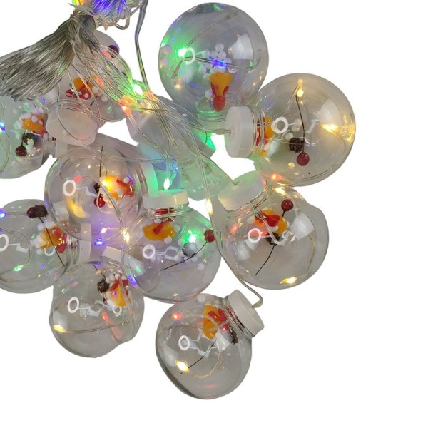 Encontraproduto.com.br - Pisca Pisca Natal Sino Natalino Super Led 3 Metros 10 Bolas Bolinhas Controle 8 Modos Luz Decoraçao