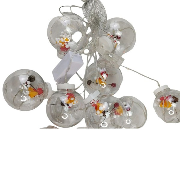 Encontraproduto.com.br - Pisca Pisca Natal Sino Natalino Super Led 3 Metros 10 Bolas Bolinhas Controle 8 Modos Luz Decoraçao