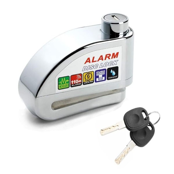 Encontraproduto.com.br - Trava De Disco Freio Moto Cadeado Alarme Sensor Sonoro Anti Furto Roubo Motocicleta Bike Bicicleta