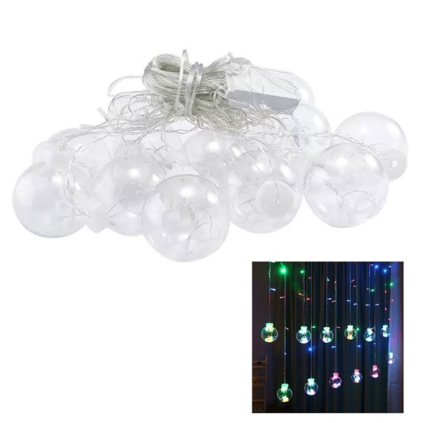 Encontraproduto.com.br - Pisca Pisca 12 Bolas Natal Natalino Super Led 3 Metros Controle 8 Modos Iluminaçao Arvore De Natal
