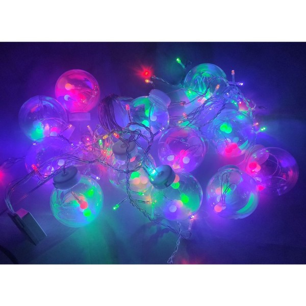 Encontraproduto.com.br - Pisca Pisca 12 Bolas Natal Natalino Super Led 3 Metros Controle 8 Modos Iluminaçao Arvore De Natal
