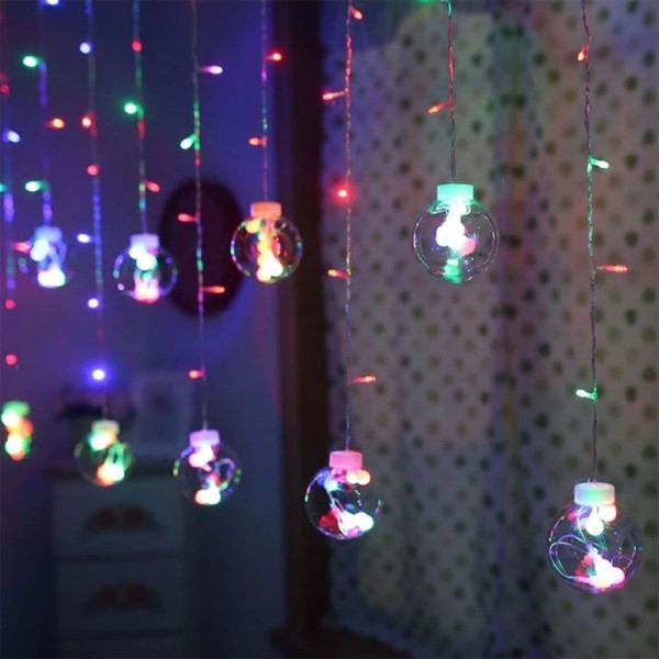 Encontraproduto.com.br - Pisca Pisca 12 Bolas Natal Natalino Super Led 3 Metros Controle 8 Modos Iluminaçao Arvore De Natal