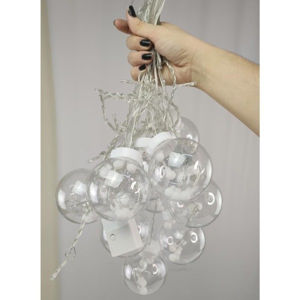 Encontraproduto.com.br - Pisca Pisca 12 Bolas Natal Natalino Super Led 3 Metros Controle 8 Modos Iluminaçao Arvore De Natal