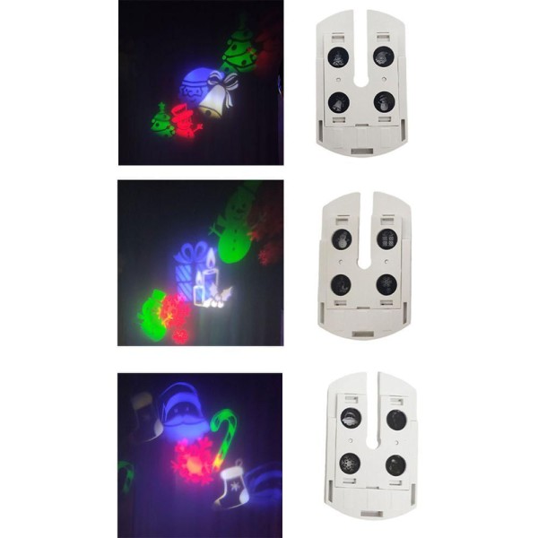 Encontraproduto.com.br - Lampada Projetor Natal Led Natalino E27 Papai Noel Flocos De Neve Arvore De Natal Decoraçao Fachada