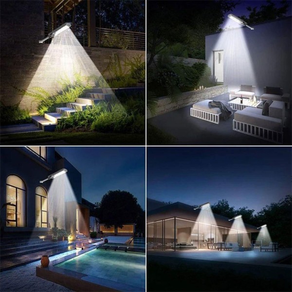 Encontraproduto.com.br - Luminaria Solar Poste 700w Led Kit Suporte Refletor Sensor Presença Movimento